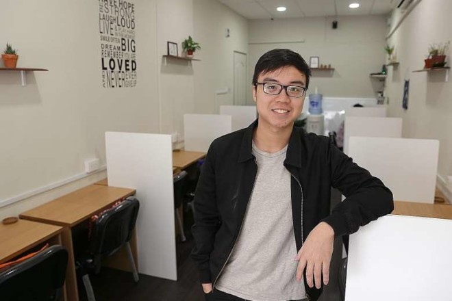 Mr Tan started a study area called Desk Next Door, which can take up to 18 people, in a Housing Board shophouse in Ang Mo Kio Avenue 10 in July last year. THE STRAITS TIMES/ASIA NEWS NETWORK
