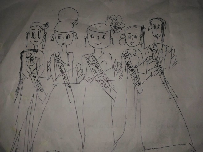 JP Bayang, as a kid, would draw his "royal court." He describes his Top 5: The winner had a sweet beauty; the fourth runner-up had to look bitter and "chaka."
