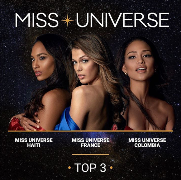 Miss Universe top 3. SCREENGRAB FROM MISS UNIVERSE'S INSTAGRAM ACCOUNT