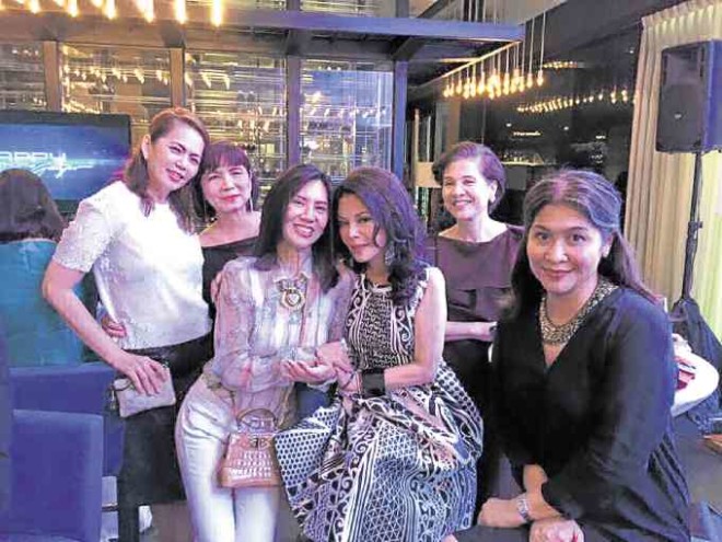 From left, Suyenne Chi Sia, Millet Mananquil, Lulu Tan-Gan, Ching Cruz, Monique Villonco, Mons Romulo