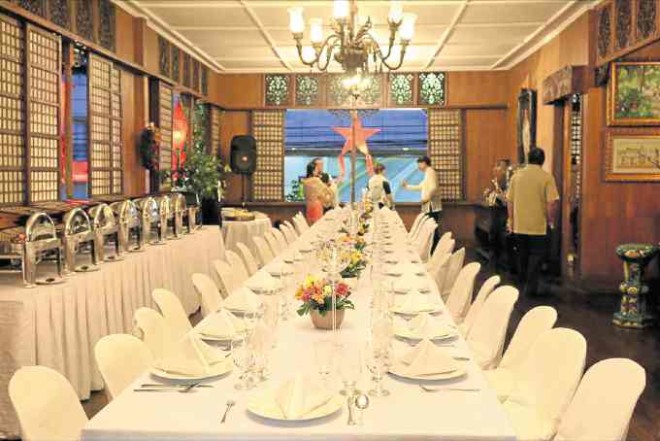 The elegant set-up in the ancestral home’s formal dining room