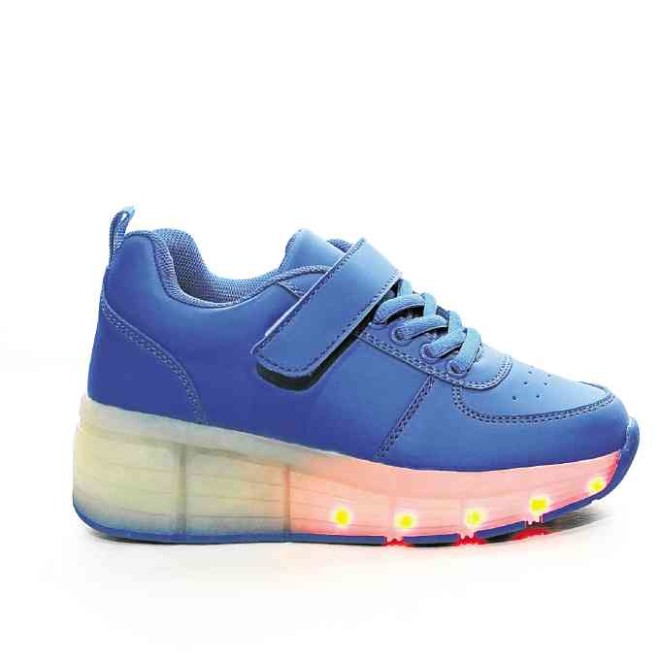 Blue shoe with LED lights