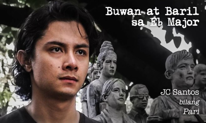 JC Santos plays a young priest in Sugid Productions' 'Buwan at Baril,' which runs Jan. 26-Feb. 12 at Bantayog ng mga Bayani’s Yuchengco Auditorium.--PHOTO FROM SUGID PRODUCTIONS
