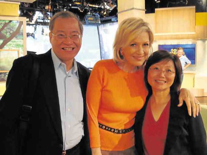 Chito Sta. Romana and wife Nancywith ABC News anchor Diane Sawyer in 2007