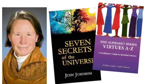 Judy Johnson (left); “Seven Secrets of the Universe” and “The Alphabet Series”