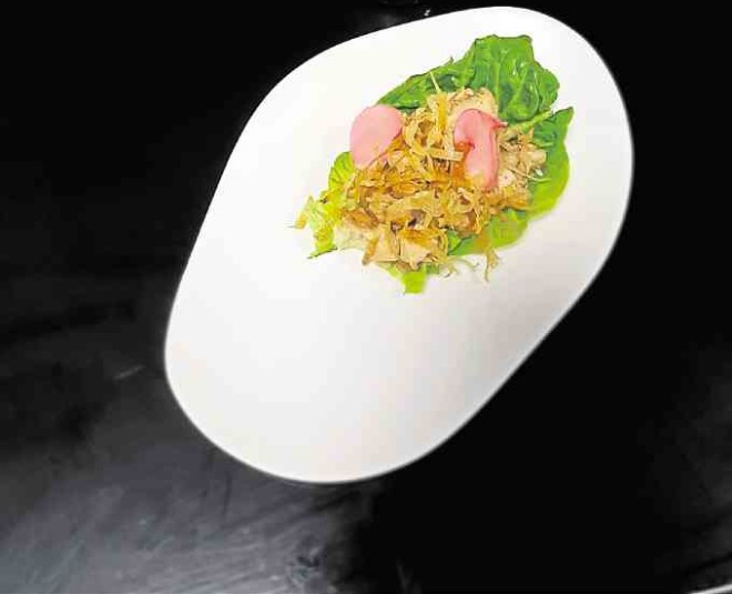 Chicken “sisig” nestled in lettuce