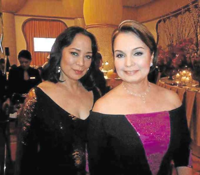 Margie Moran-Floirendo and Gloria Diaz during the Miss Universe 2016 post-pageant party