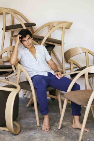 Erwan Heussaff takes the no-frills approach with the Embla chair. —PHOTOS BY BJ PASCUAL