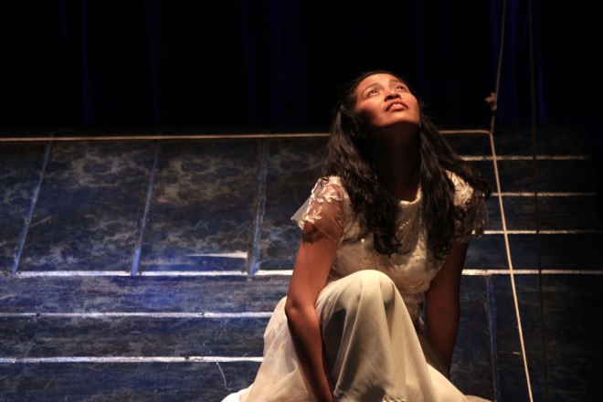 Lhorvie Nuevo as Eurydice in the Tanghalang Pilipino production of Sarah Ruhl’s play, adapted by Guelan Luarca and directed by Loy Arcenas—PHOTO FROM TANGHALANG PILIPINO