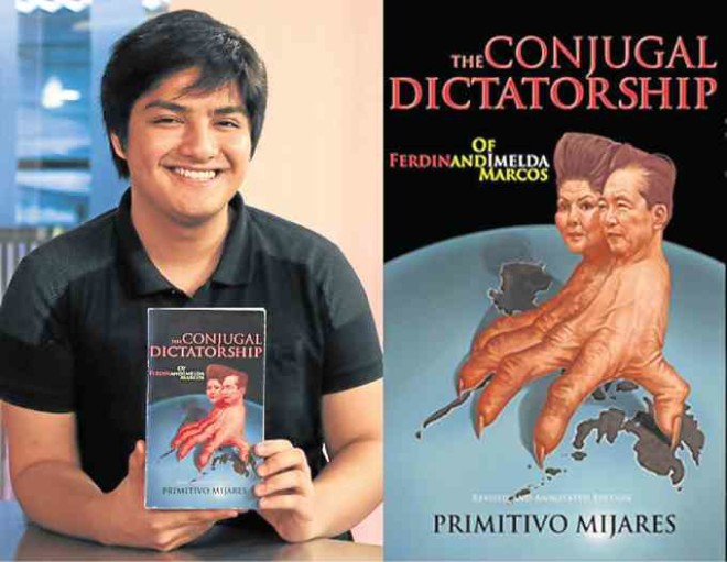 JC Mijares Gurango and a copy of “The Conjugal Dictatorship”
