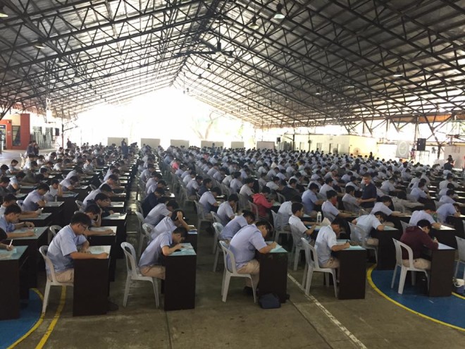 The last all-boys batch of Ateneo de Manila High School taking their exams —PHOTO FROM ADMU HIGH SCHOOL FACEBOOK PAGE