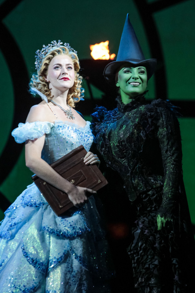 Dynamic heroines Glinda (Carly Anderson) and Elphaba (Jacqueline Hughes), characters reflecting the many facets of a woman