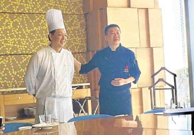 Asianmaster chef Jereme Leung (right) with resident Chinese executive chef Eng Yew Khor
