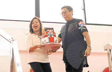 Chole Chua and host Joji Dingcong in his newly built home