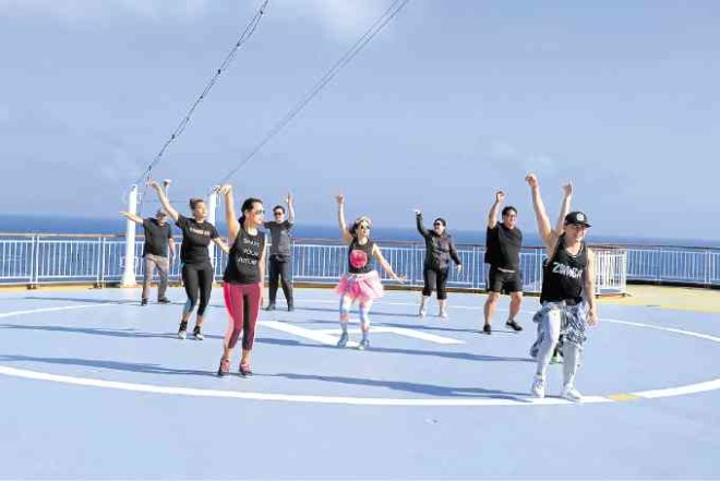 Always Famous group started each day on the ship with a Zumba class.