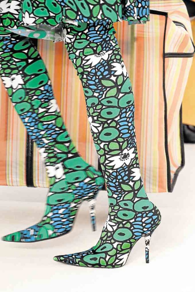 BALENCIAGA Printed tights and stilettos all in one