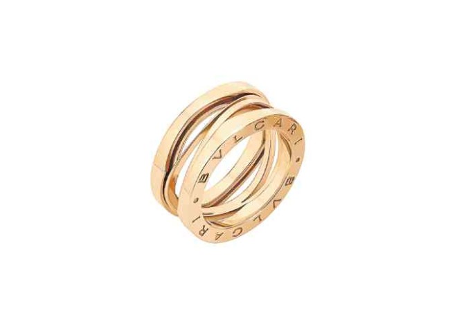 B.zero1 Design Legend pink gold three-band ring