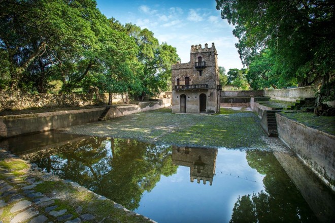 A photo of the Fasilides Bath which is found within the palaces and castles of Gondar, Ethiopia RELEASED PHOTO