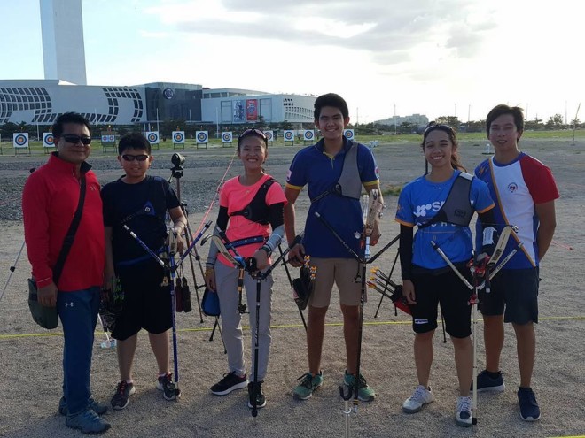 The author (third from left) with fellow archers and coaches in Cebu