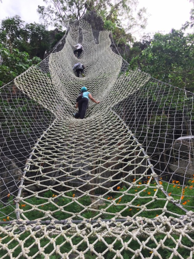 Masungi Georeserve attraction called "bayawak" because the net is shaped like a lizard. Photo by Kristine Sabillo/INQUIRER.net