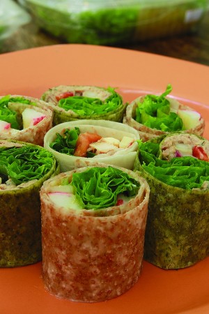 Homemade wraps made from Gourmet Farms produce