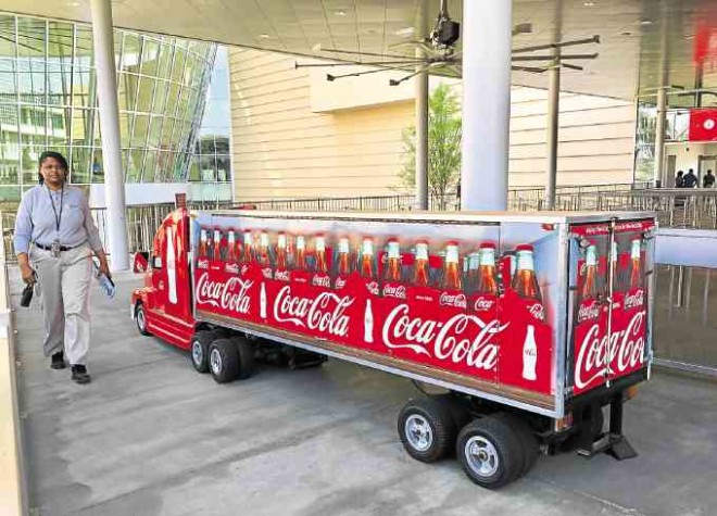 A not-so-minimini Coke truck at World of Coca-Cola