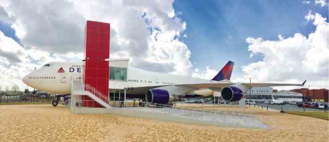 The first “Queen of the Skies,” a.k.a. the “747 Experience,” in its permanent plaza at the Delta Flight Museum grounds.