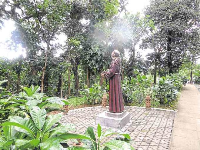 At Ateneo campus, St. Francis of Assisi from whose "Canticles" the title of the encyclical "Laudato Si" was taken.