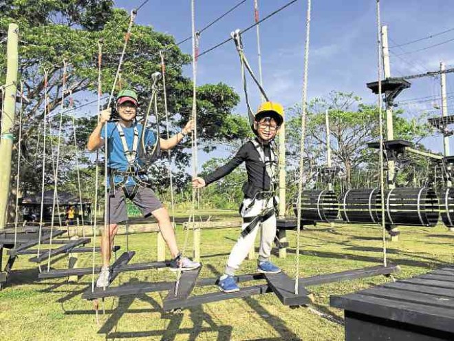 Jason and Jack trying out the Aerial Walk at Camp N.—JEMPS YUVIENCO