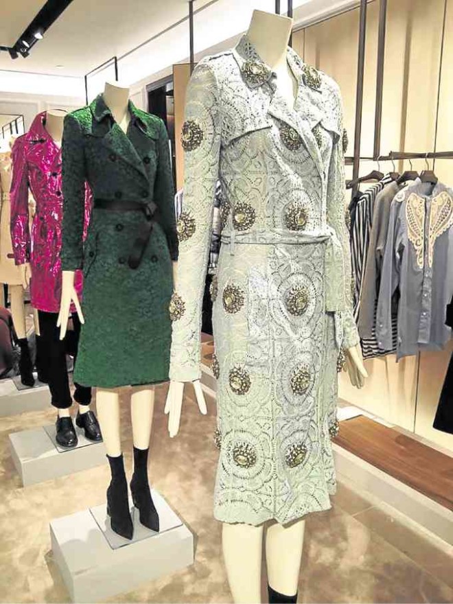 Belted, bejeweled and bedazzling Burberry trenches