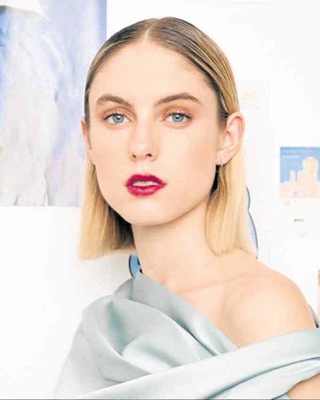 Sara Grace Kelly photographed by Ralph Mendoza for Bautista’s S/S2016 lookbook. “I wanted themodel to look like she did her ownmakeup, nothing toomade up, very undone. I usedMAC x Giambattista Vali lipstick in Eugenie, Dior Beauty's Diorshow waterproof mascara and Tarte Amazonian clay blush in Breathless.”