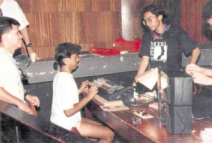 Working on Dulaang UP’s “M. Butterfly” with lighting designers Katsch Catoy and John Batalla, circa 1990s 
