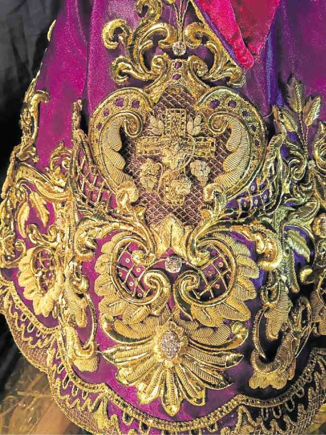 detail of the intricate embroidery
