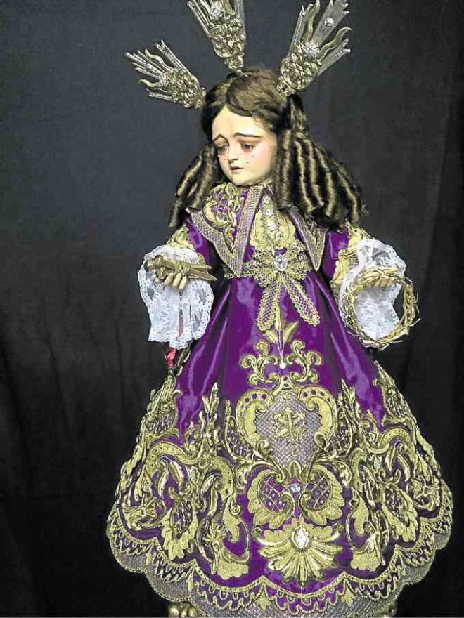 Sto. Niño de la Pasion, garments designed by Rafael del Casal and executed by Reyes’ company Bordados de Manila