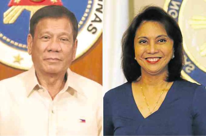 President Rodrigo Duterte, Vice President Leni Robredo