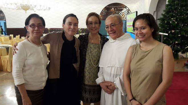 Fr. Angel Aparicio, OP, UST prefect of libraries (second from right), during the launch of “Lumina Pandit Continuum.”