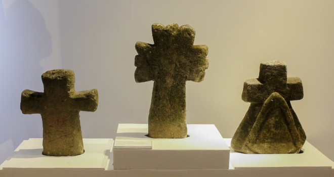 Primitive stone crosses crafted by cultists of Banahaw