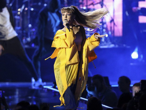 In this Sept. 24, 2016 file photo, Ariana Grande performs at the 2016 iHeartRadio Music Festival in Las Vegas. AP 