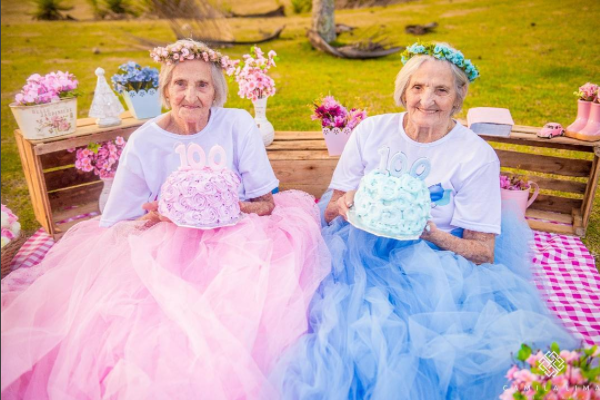 100-year-old twins, centenarian twins, twins