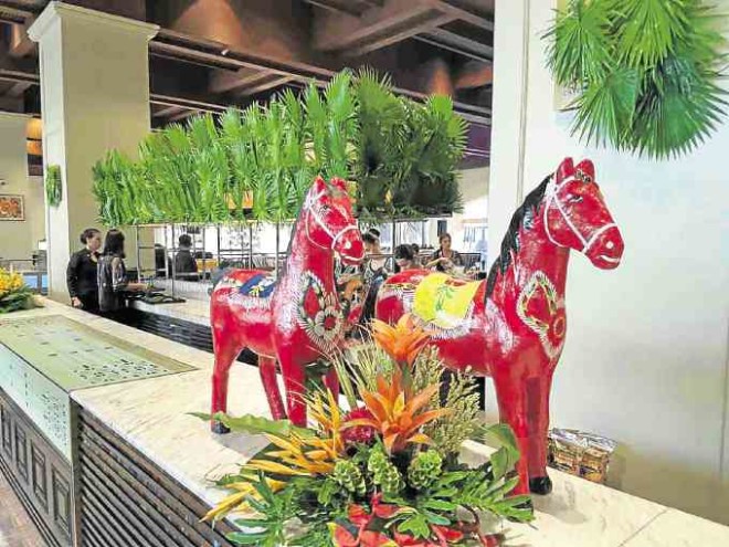Paete paper horses at the Sofitel lobby