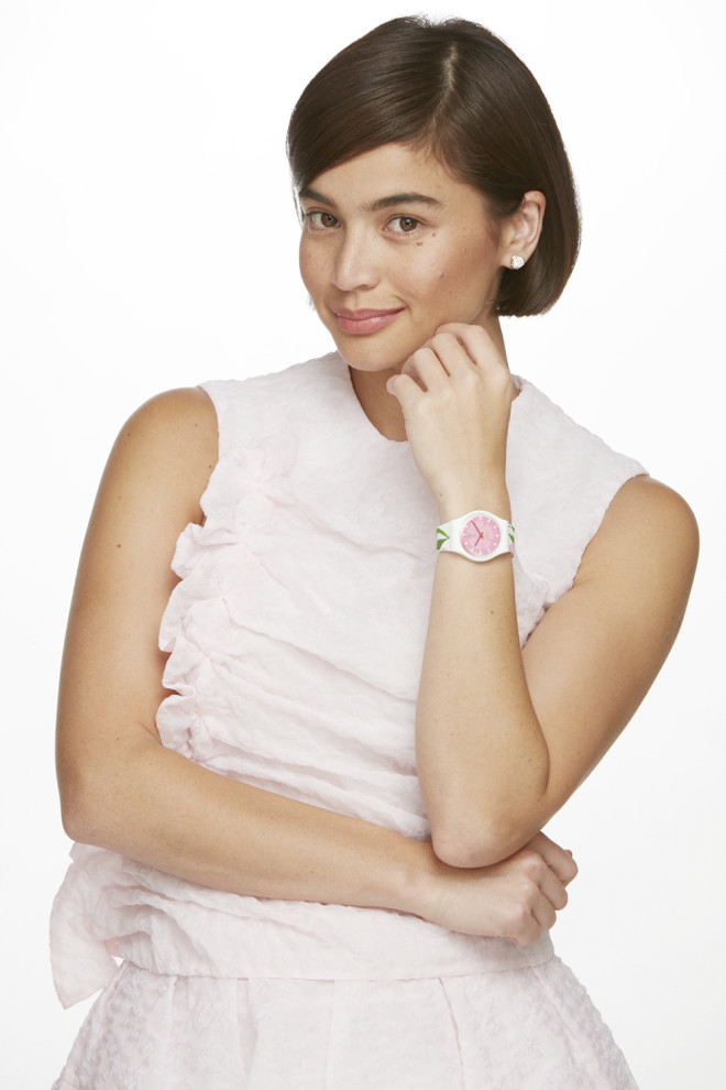 Swatch ambassador Anne Curtis wears Primevere. Swatch has a special Mother’s Day installation starting today at Univers, One Rockwell, Makati.