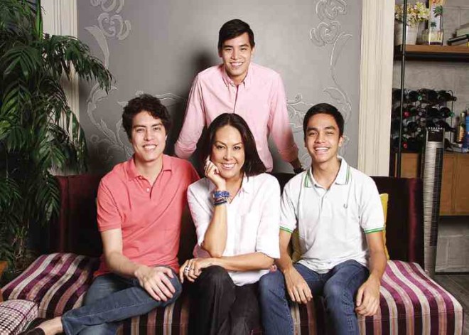Trish Panlilio with sons Quintin, Matteo and Luca —PHOTOS BY NELSON MATAWARAN