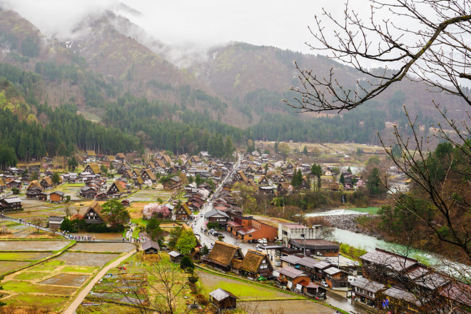The exquisite Unesco World Heritage site Shirakawa-go, a tiny village of traditional farmhouses