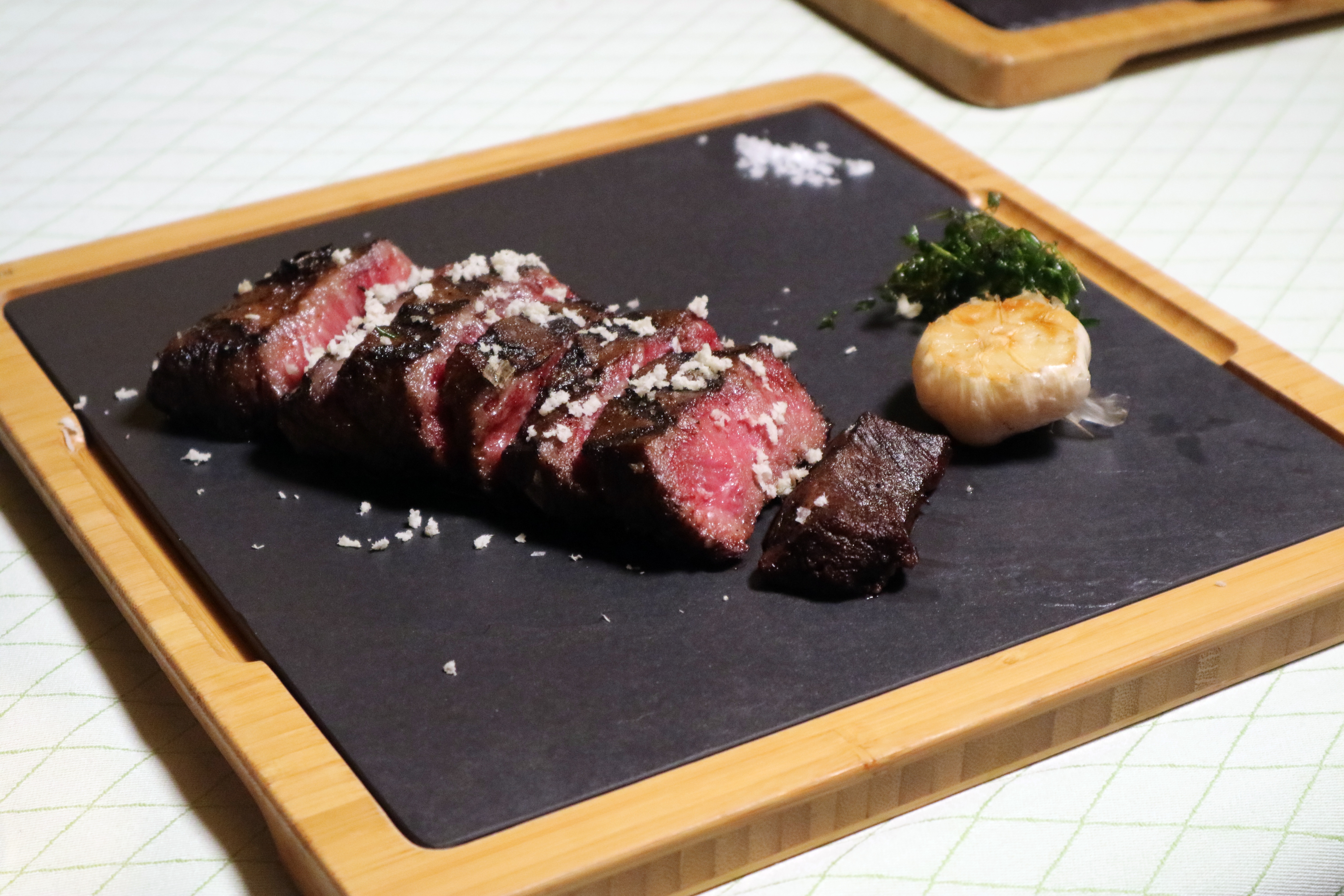 Snake River Wagyu Beef steak, one of the premium offerings of Solaire’s Finestra Italian Steakhouse.