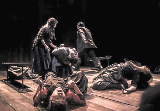 Scene from Tanghalang Pilipino’s “Ang Pag-uusig”—Arthur Miller’s “The Crucible” translated into Filipino by Jerry Respeto and directed by Dennis Marasigan. KYLE VENTURILLO