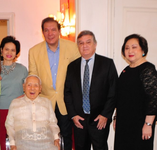 Merle Tantoco Pineda, Patrick Jacinto, Ambassador Bienvenido Tantoco Sr., Ambassador Giorgio Guglielmino and Nedy Tantoco