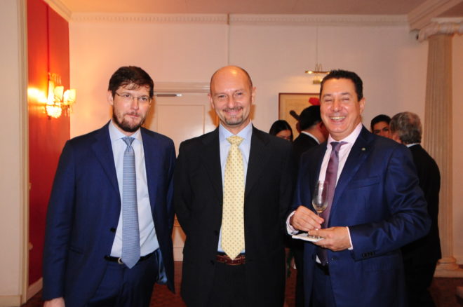 Italy’s deputy head of mission and first secretary Dr. Fabio Schina, Vito Costa, and head of consular office Antonio Gallo