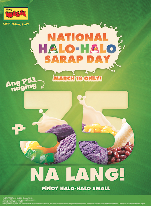 March 18 Mang Inasal National Halo-Halo Sarap Day 