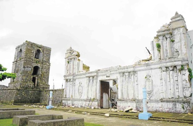 The façade of Guiuan Church in Eastern Samar, after the onslaught of Supertyphoon “Yolanda”