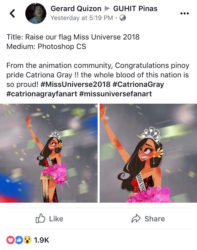Fans exalt Miss Universe 2018 Catriona Gray with artworks